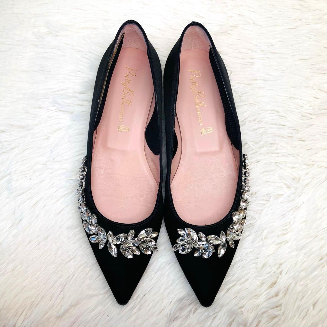 【極美品】プリティ・バレリーナ 36-2/1 ポインテッドビジュー　フラット