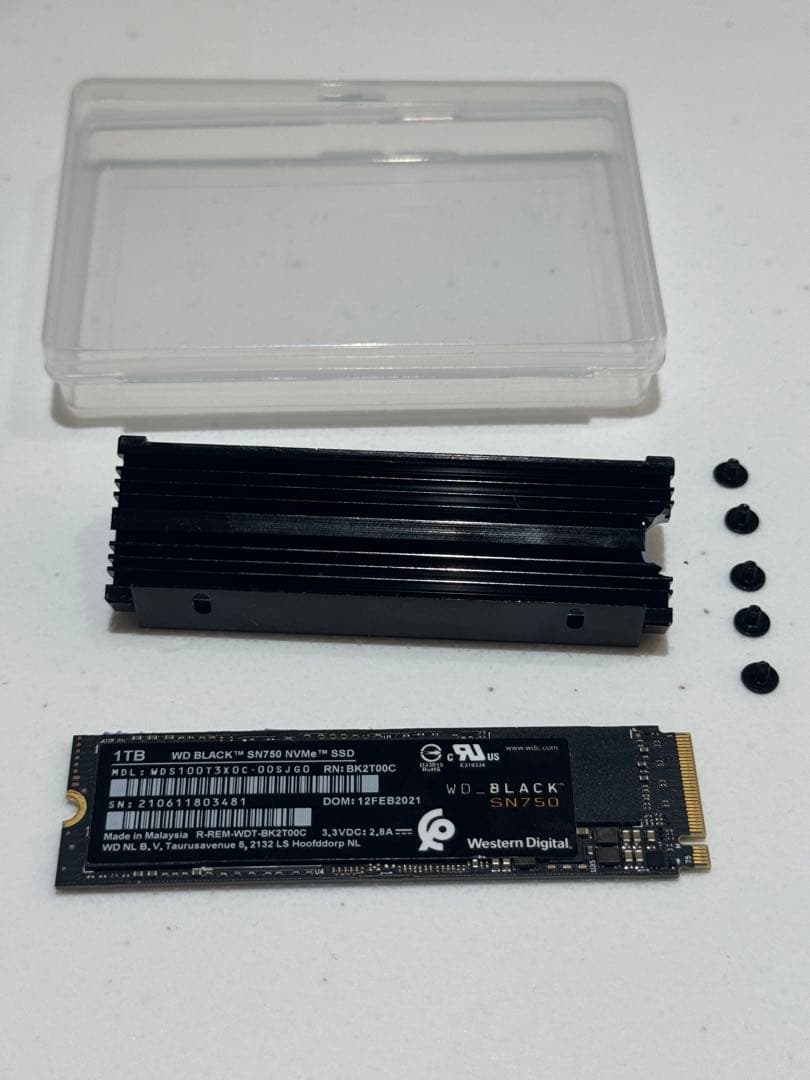 WD_BLACK SN750 1TB NVMe SSD ヒートシンク付き