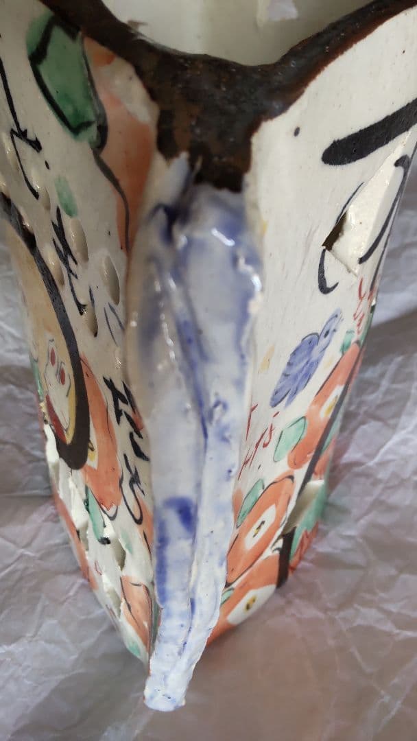 手作り工房 夕立窯 陶器 ランプシェード 未使用 うさぎ 手描き オブジェ