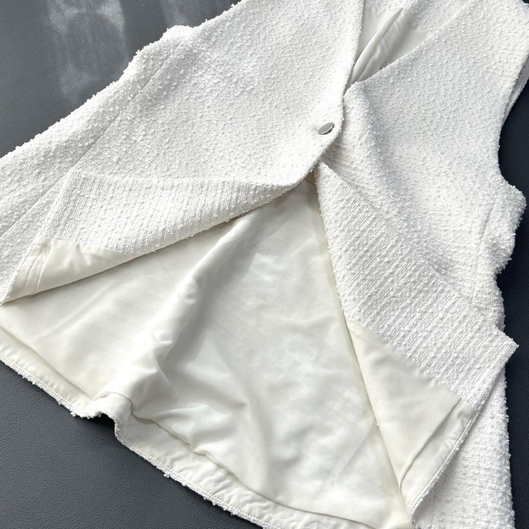 【今期 2025年モデル】PLST プラステ　ツイード ペプラムジレ