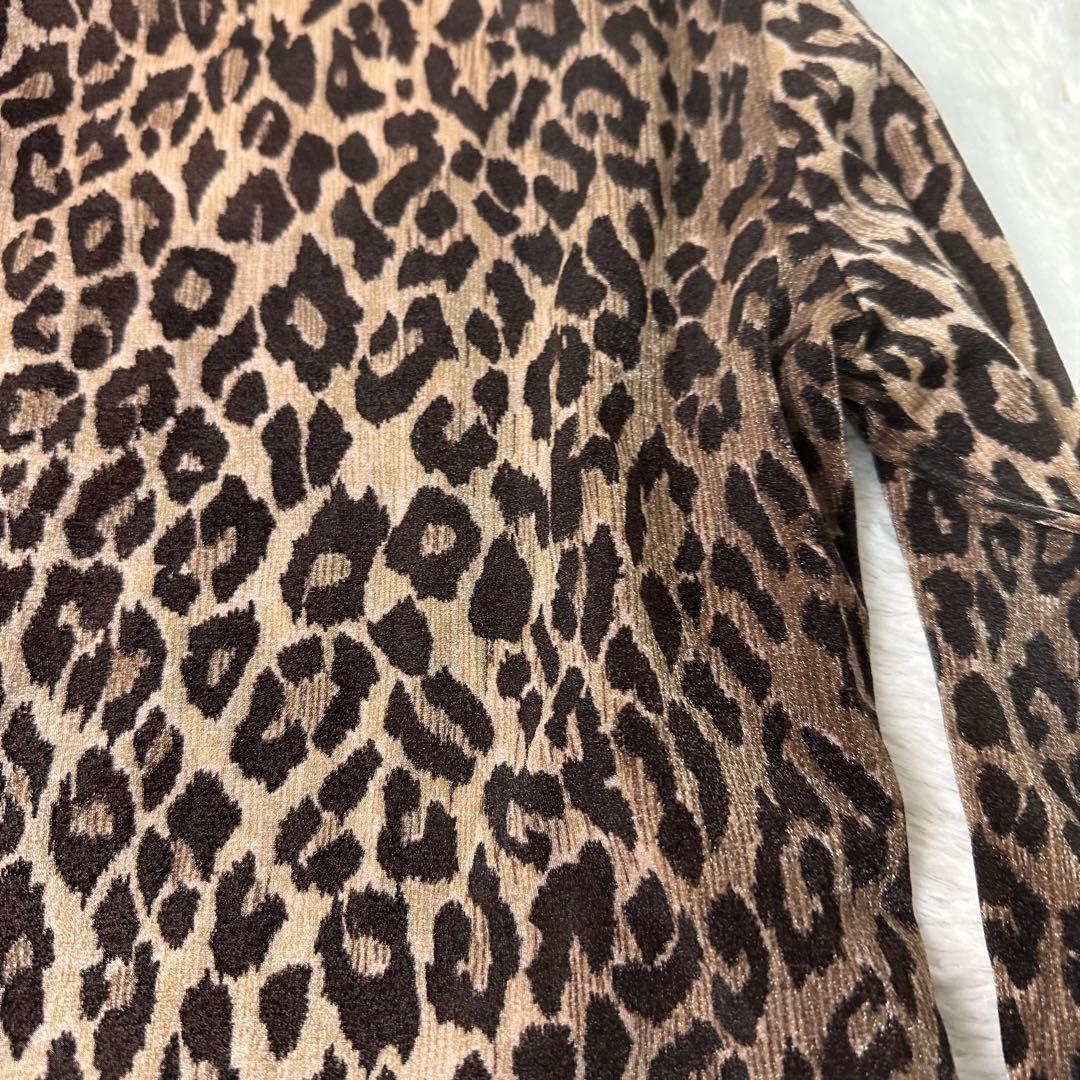 美品 Dolce & Gabbana レオパード長袖Tシャツ S伸縮有 ホロ付
