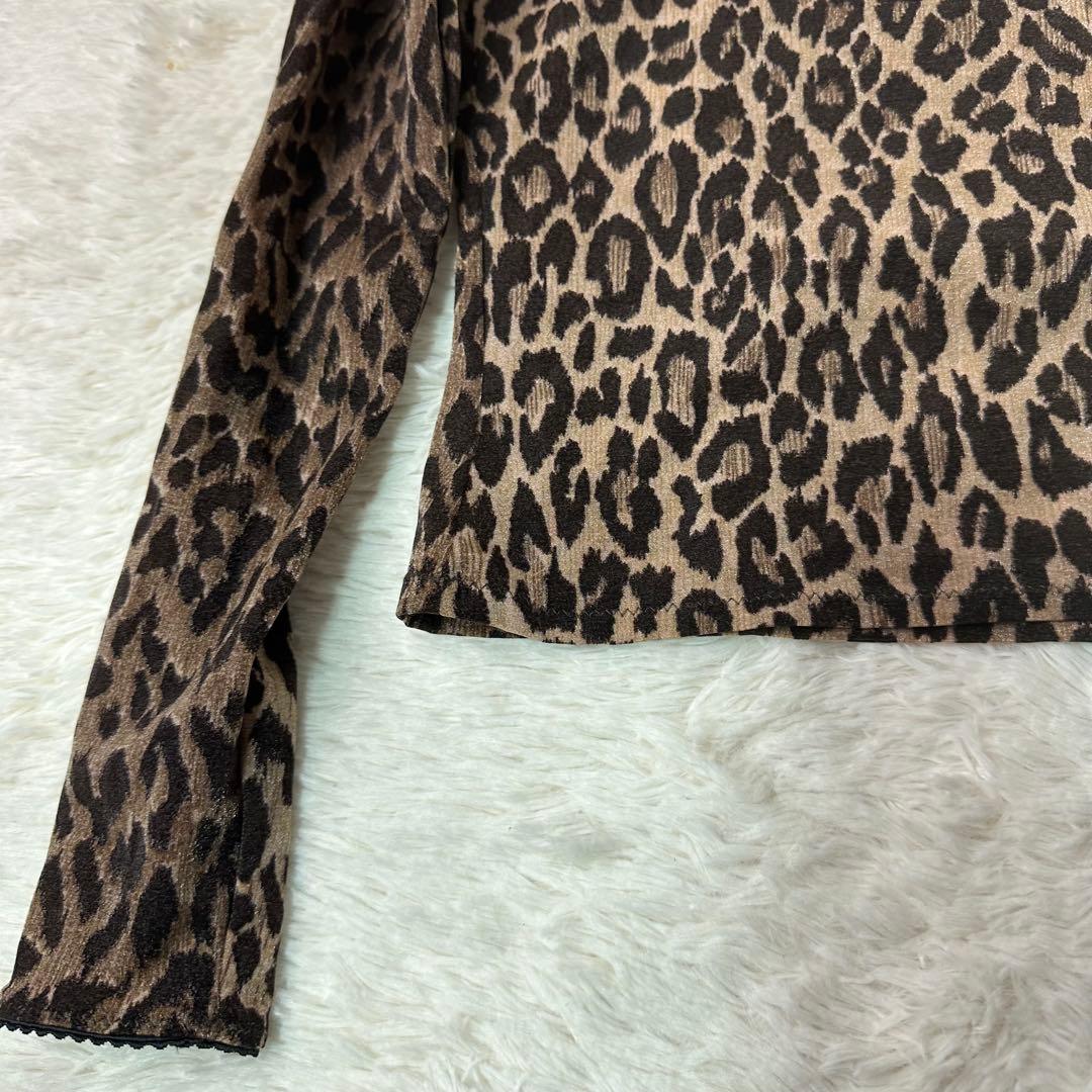 美品 Dolce & Gabbana レオパード長袖Tシャツ S伸縮有 ホロ付
