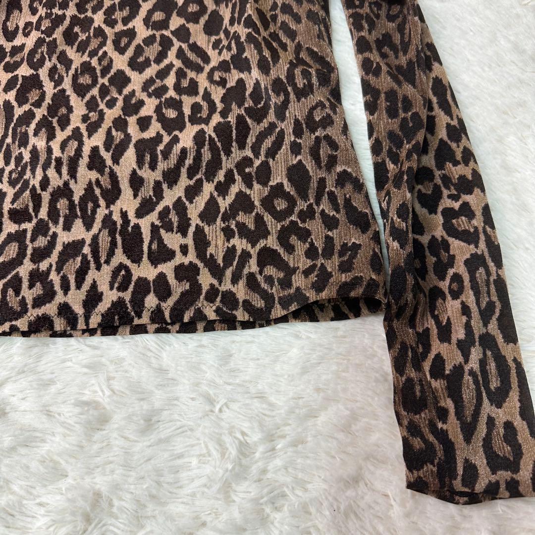 美品 Dolce & Gabbana レオパード長袖Tシャツ S伸縮有 ホロ付