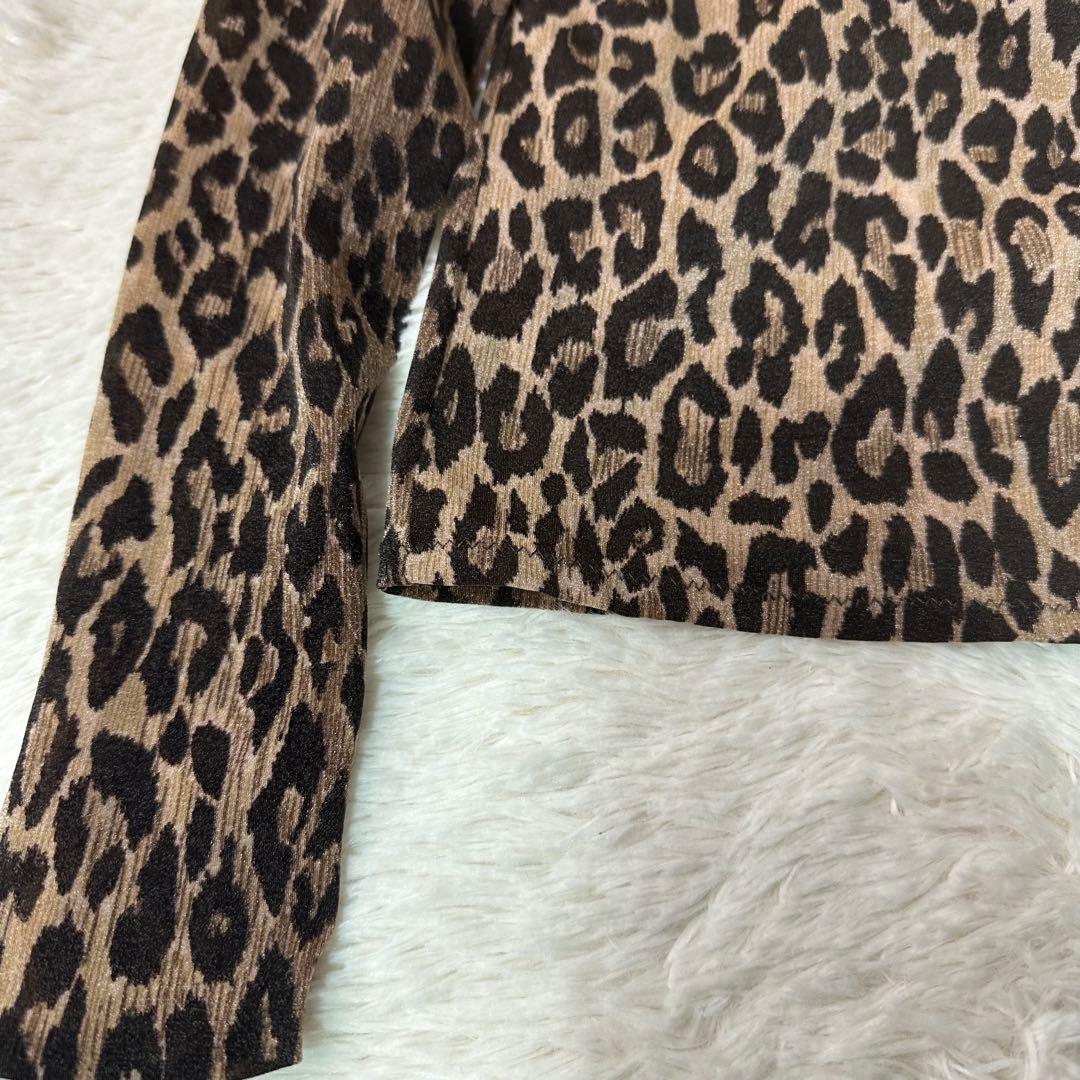 美品 Dolce & Gabbana レオパード長袖Tシャツ S伸縮有 ホロ付