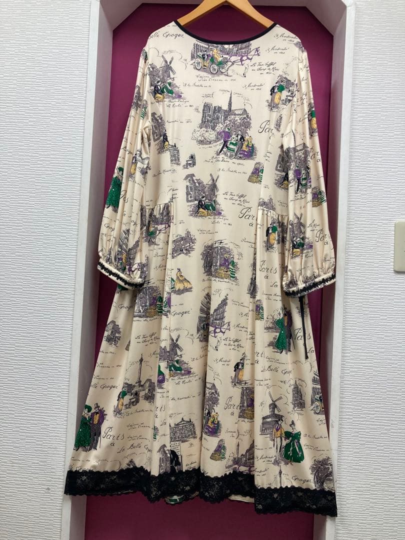 スーパービューティー♡ 秋冬新作Paris柄クラッシックワンピース