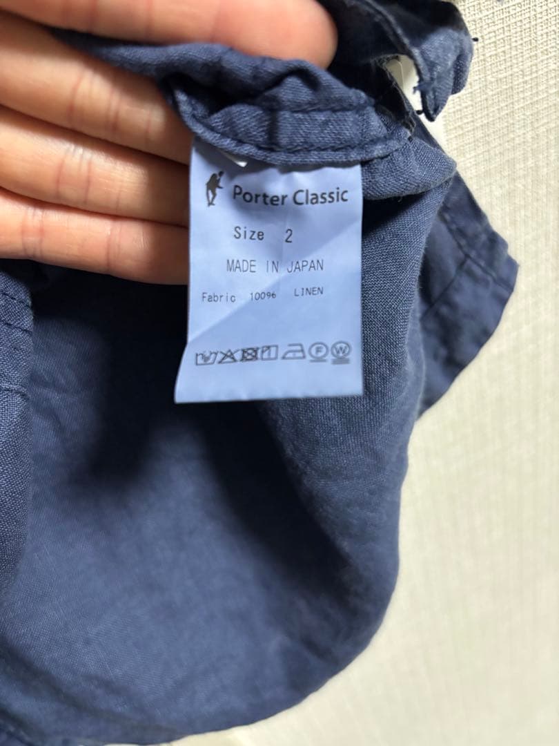 Porter Classic ノーカラーリネンシャツ　サイズ2