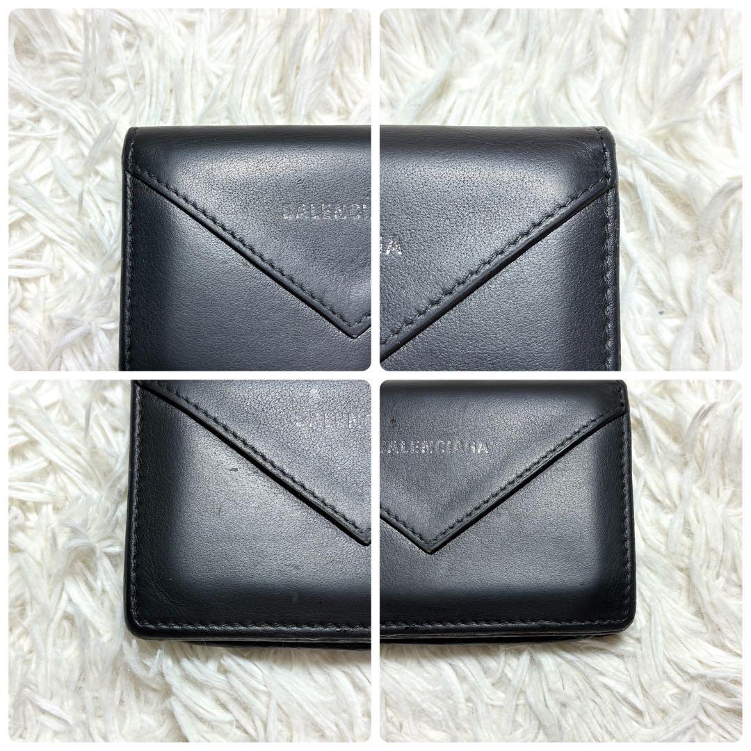 【バレンシアガ 】499201 ペーパー レザー 名刺入れ カードケース 黒