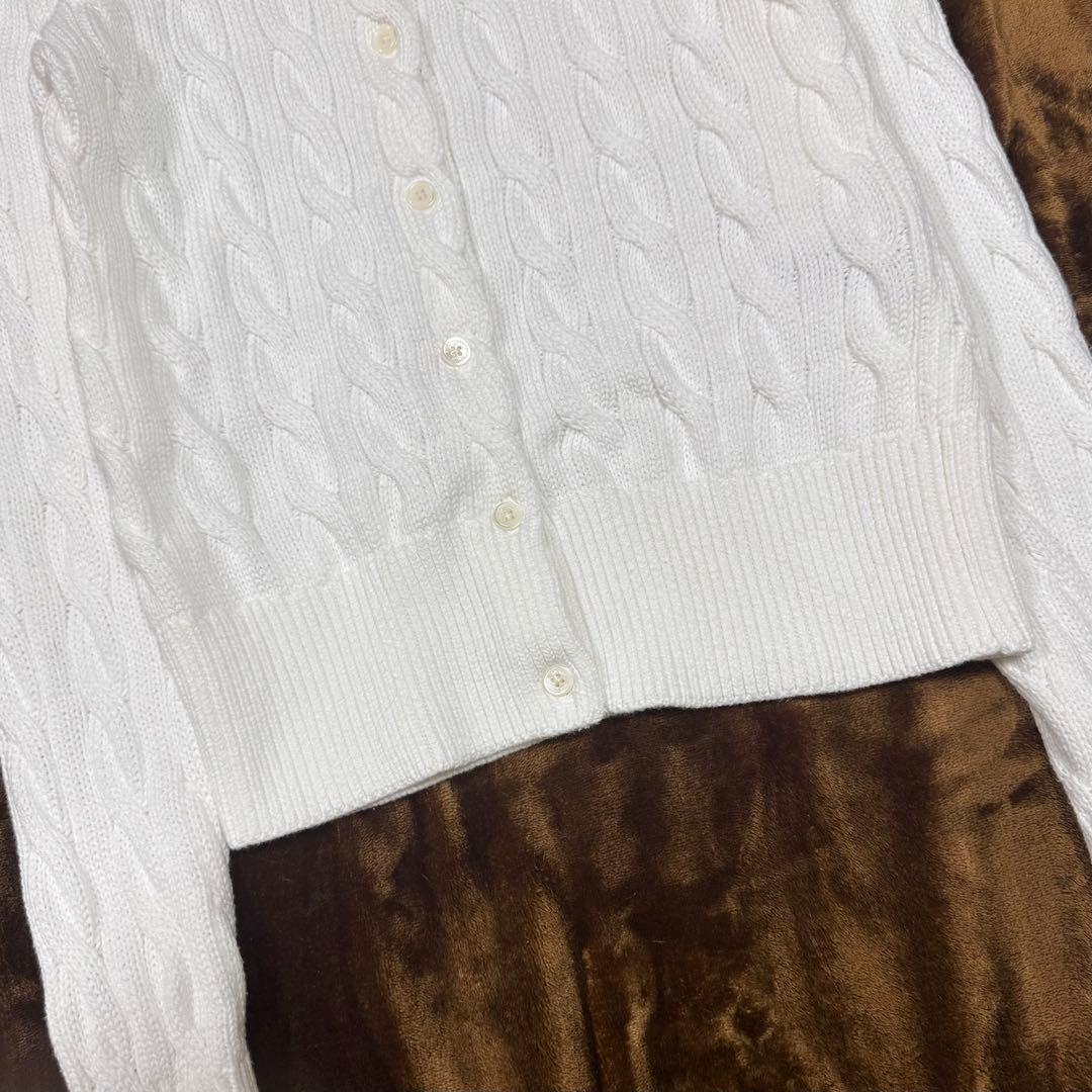 美品✨　ポロラルフローレン　カーディガン　コットン　ケーブル　ニット　現行品　自