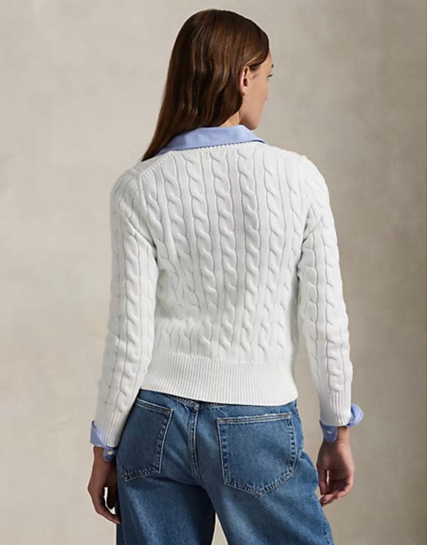 美品✨　ポロラルフローレン　カーディガン　コットン　ケーブル　ニット　現行品　自