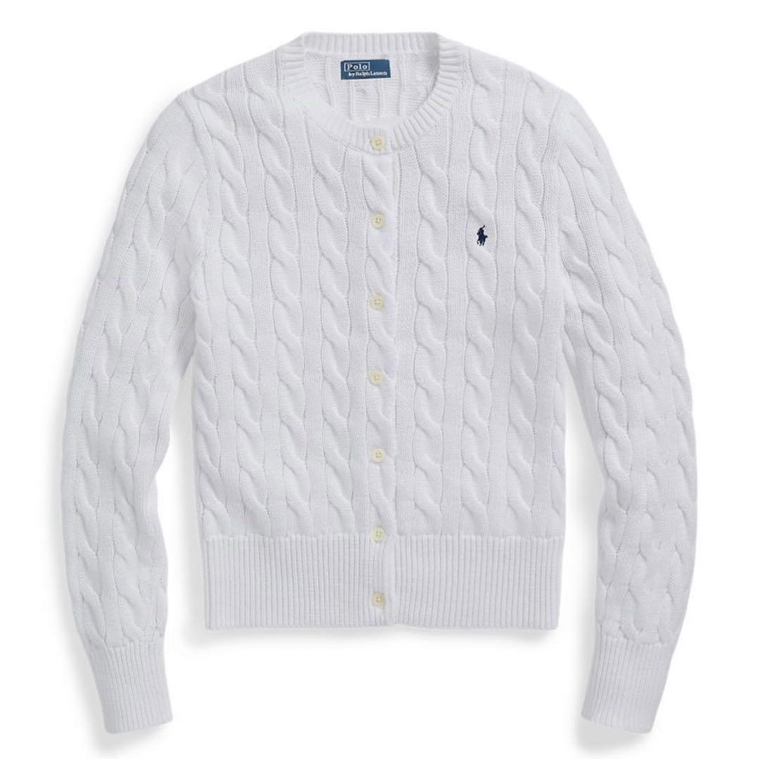 美品✨　ポロラルフローレン　カーディガン　コットン　ケーブル　ニット　現行品　自