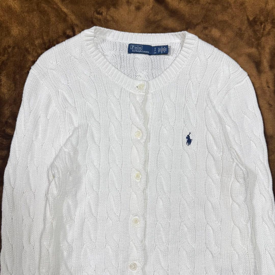 美品✨　ポロラルフローレン　カーディガン　コットン　ケーブル　ニット　現行品　自
