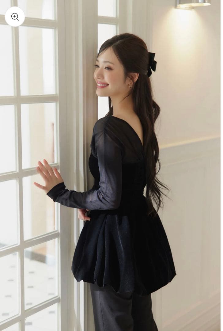 poláura ポローラ　ベロアビスチェバルーントップス　polaura