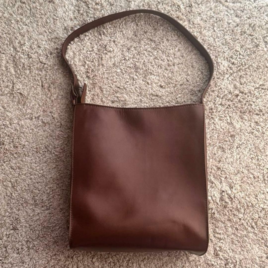 【美品】マザーハウス 牛革 ブライト ワンショルダー 茶