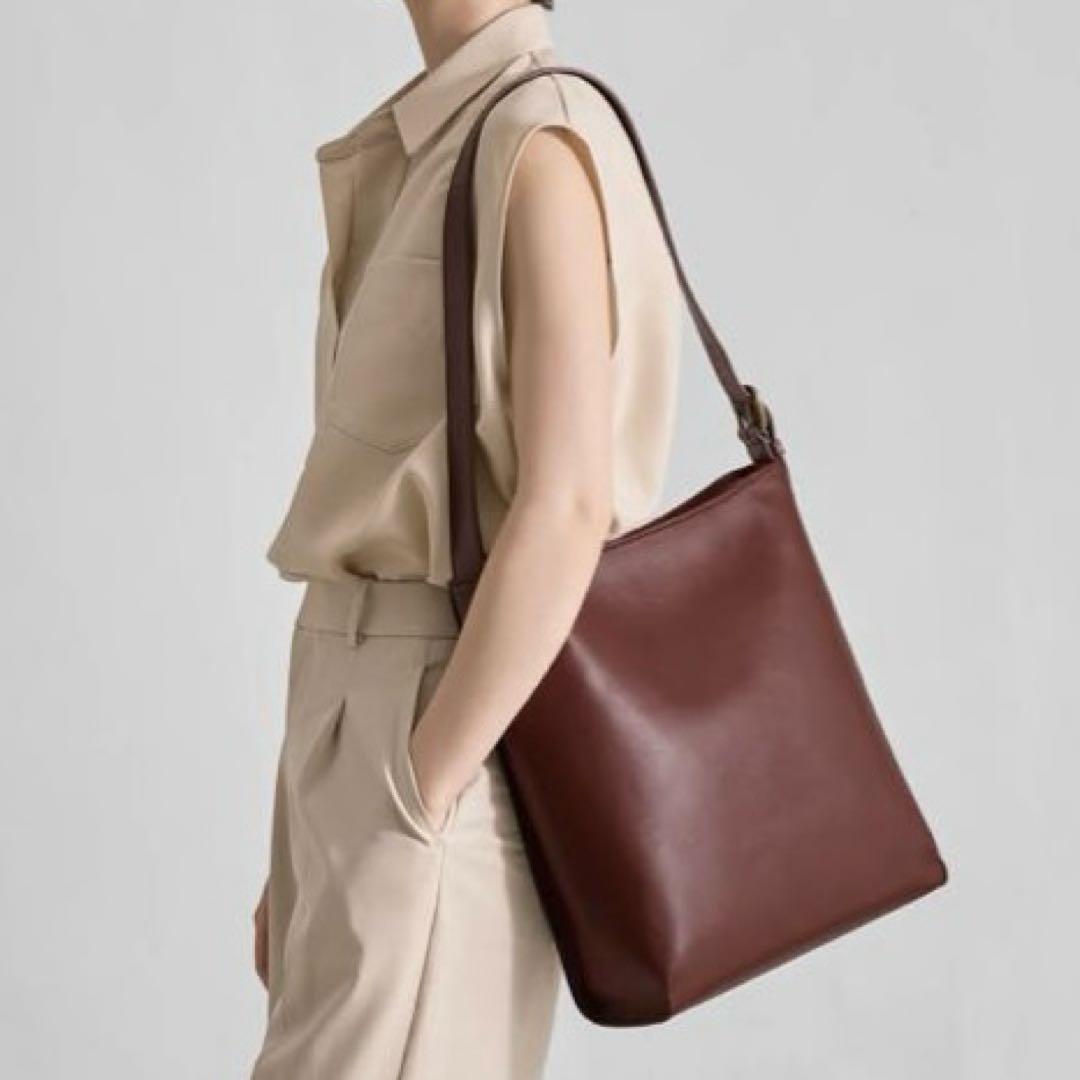 【美品】マザーハウス 牛革 ブライト ワンショルダー 茶