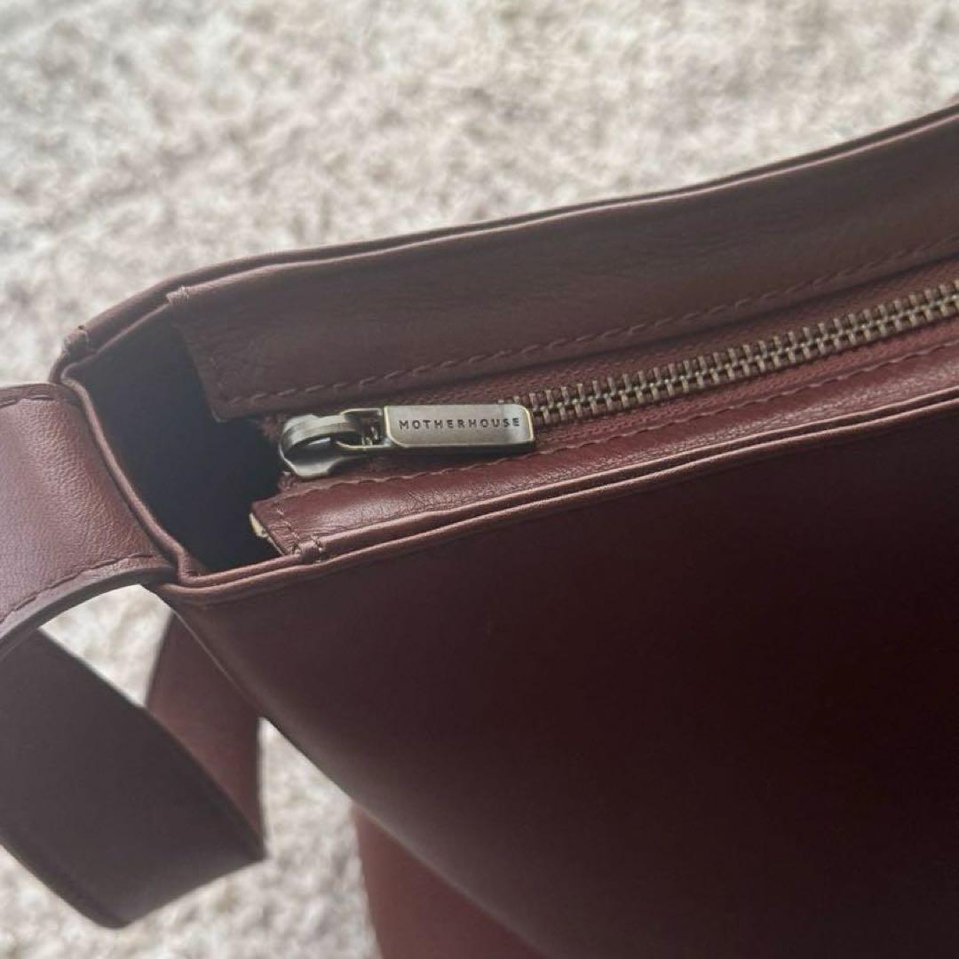 【美品】マザーハウス 牛革 ブライト ワンショルダー 茶
