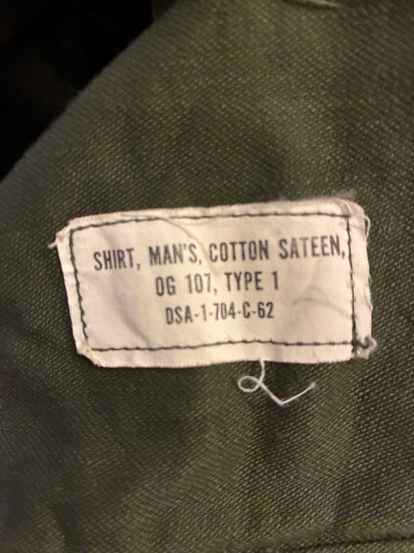 60s US-ARMY OG-107 ユーティリティシャツ 1st 筒袖