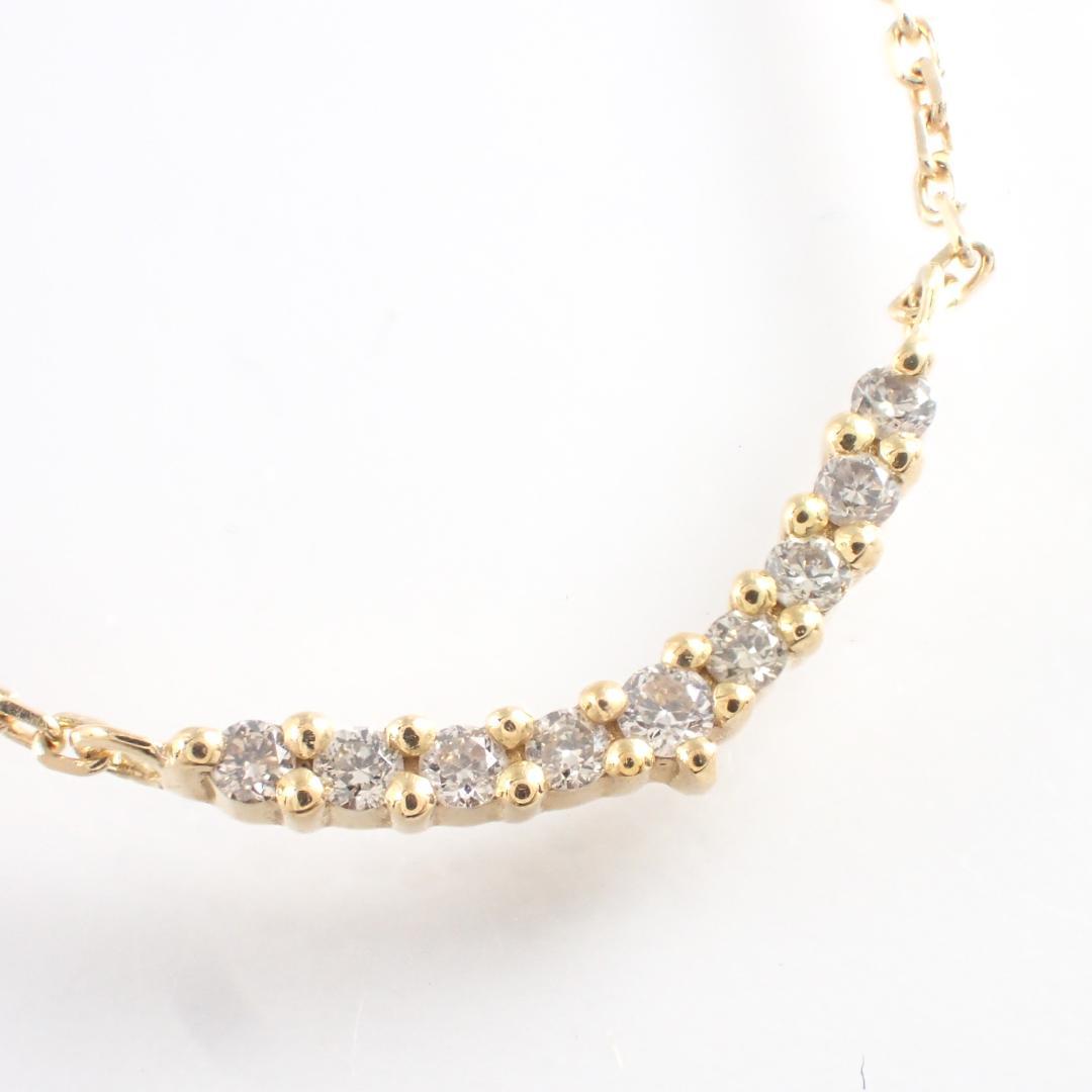 アガット K18YG ダイヤモンド 0.04ct ネックレス エタニティ