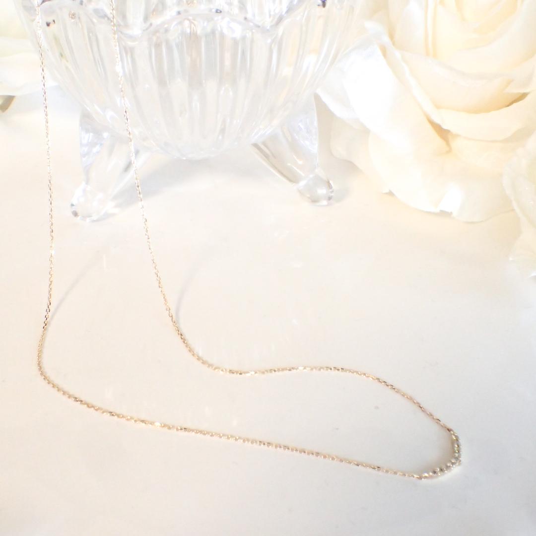 アガット K18YG ダイヤモンド 0.04ct ネックレス エタニティ