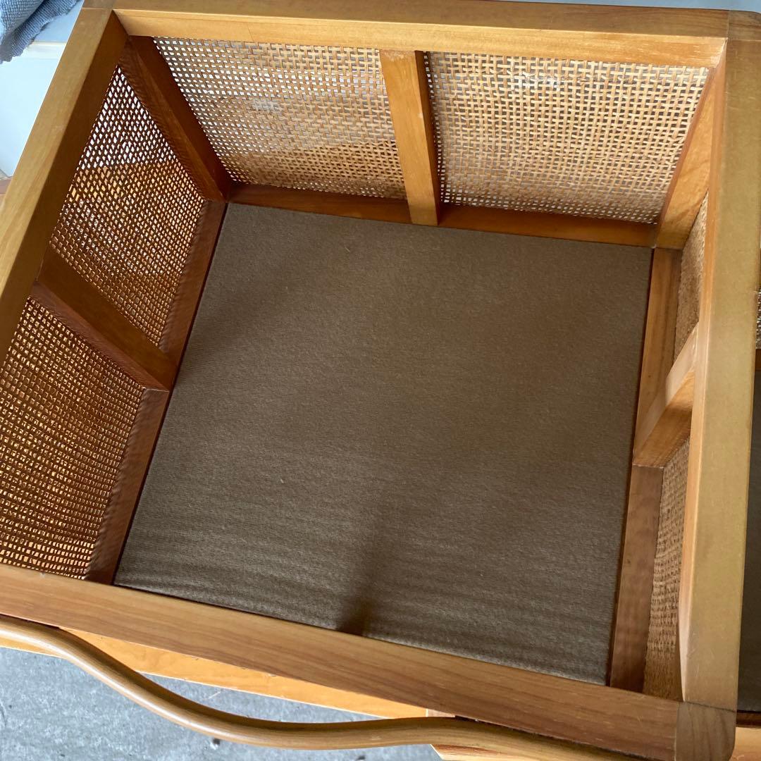 藤　ラタンチェスト　タンス　昭和レトロ　木製　網 キャビネット 箪笥 収納　棚