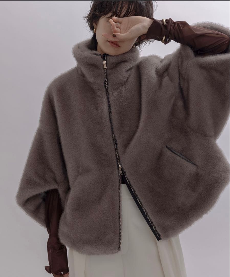新品Eimee Law ミンクファー スタンドネックショートコート