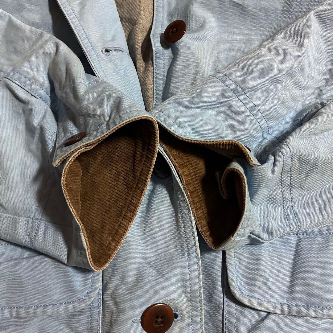 【希少カラー】LL.Beanハンティングジャケット 襟コーデュロイ ライトブルー