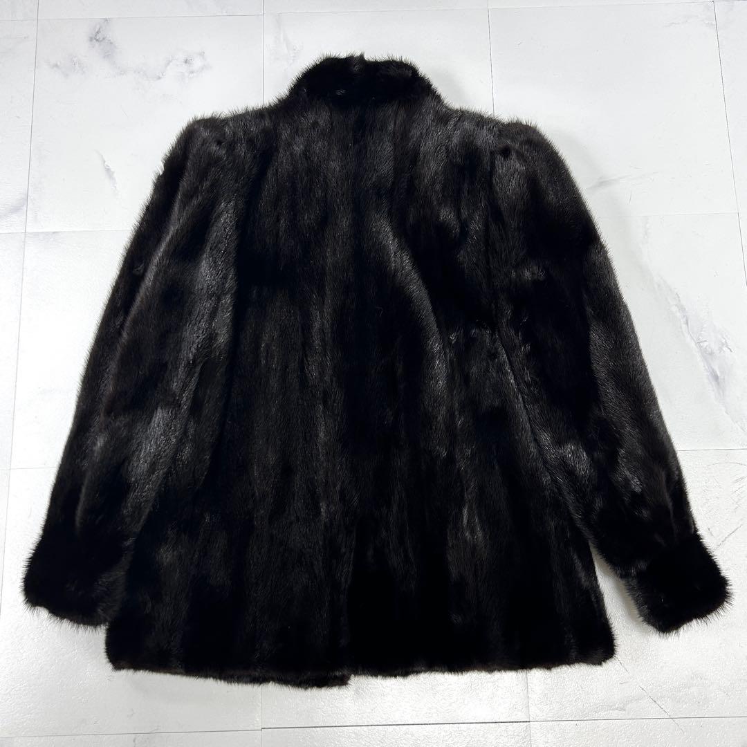 高級 美品 SAGAMINK 毛皮 コート 艶あり 柔らか ブラック レディース