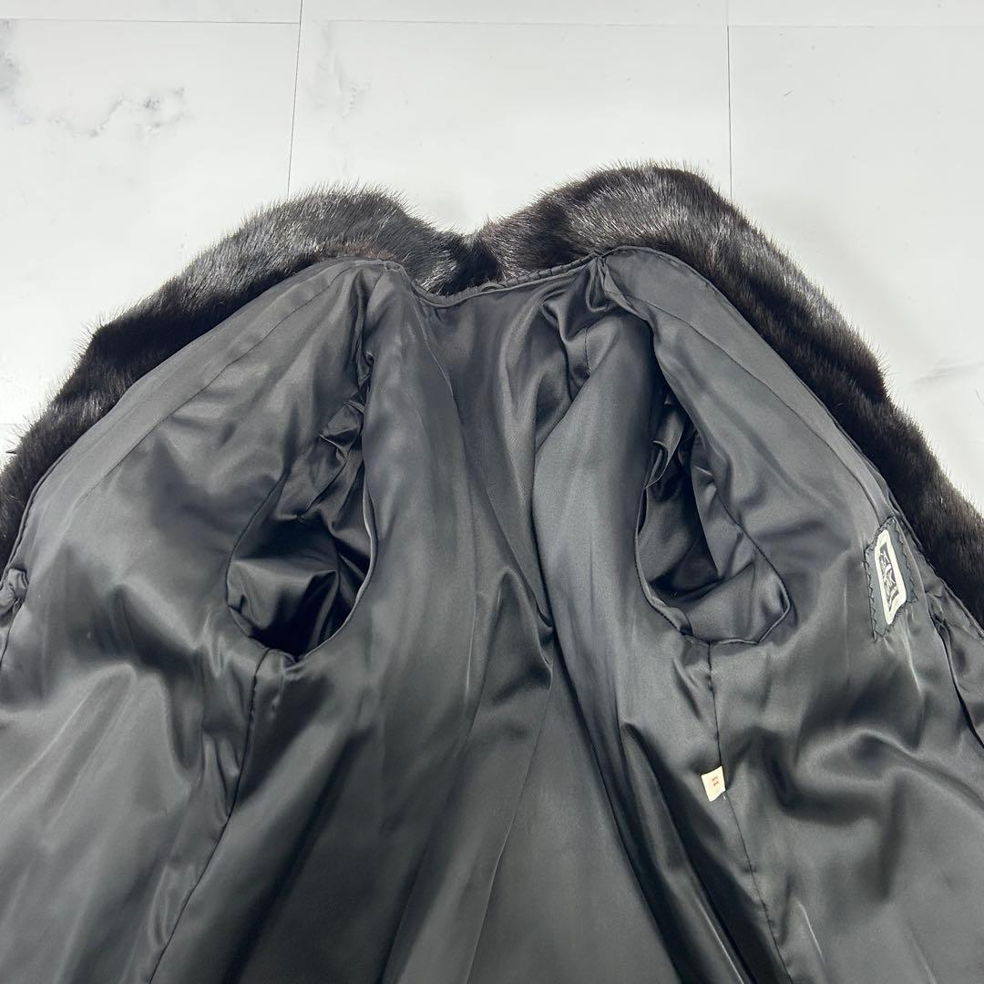 高級 美品 SAGAMINK 毛皮 コート 艶あり 柔らか ブラック レディース