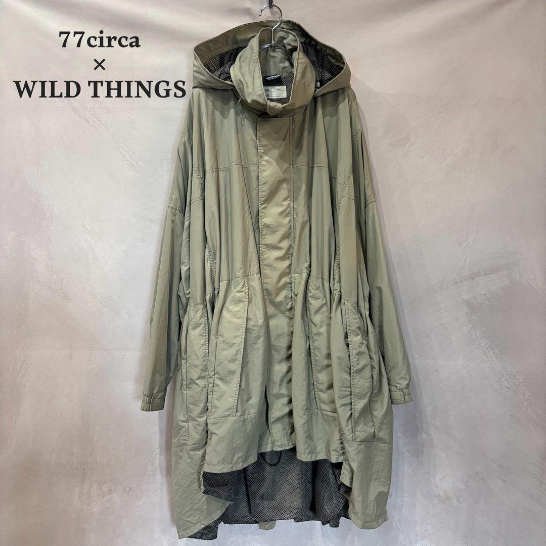 77circa × WILD THINGS モンスターパーカー カーキ