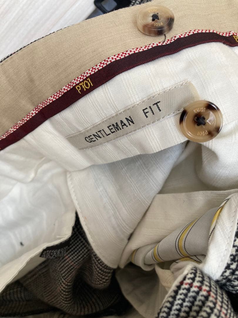 PT01 DRAPERグレンチェック 1プリーツ スラックス　秋冬