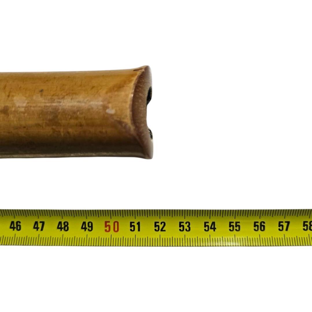 希少 尺八 琴古流 佐竹 1尺7寸 5孔 銘あり 2印 根竹 二分割 和楽器 竹