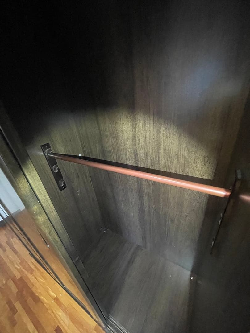 送料無料　ミラー付き木製　ワードローブ/洋服ダンス/クローゼット