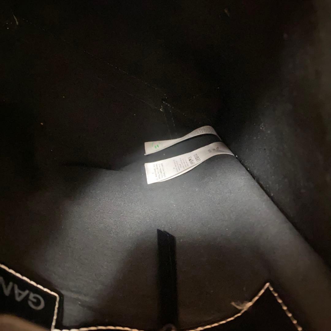 GANNI ブラックレザーショルダーバッグ トートバッグ 2way 保存袋あり