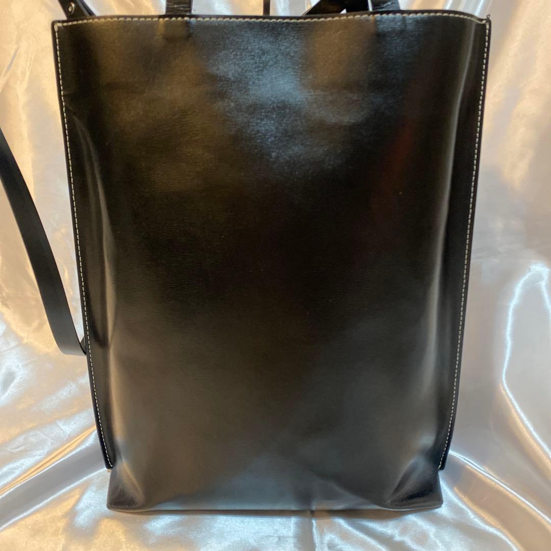 GANNI ブラックレザーショルダーバッグ トートバッグ 2way 保存袋あり