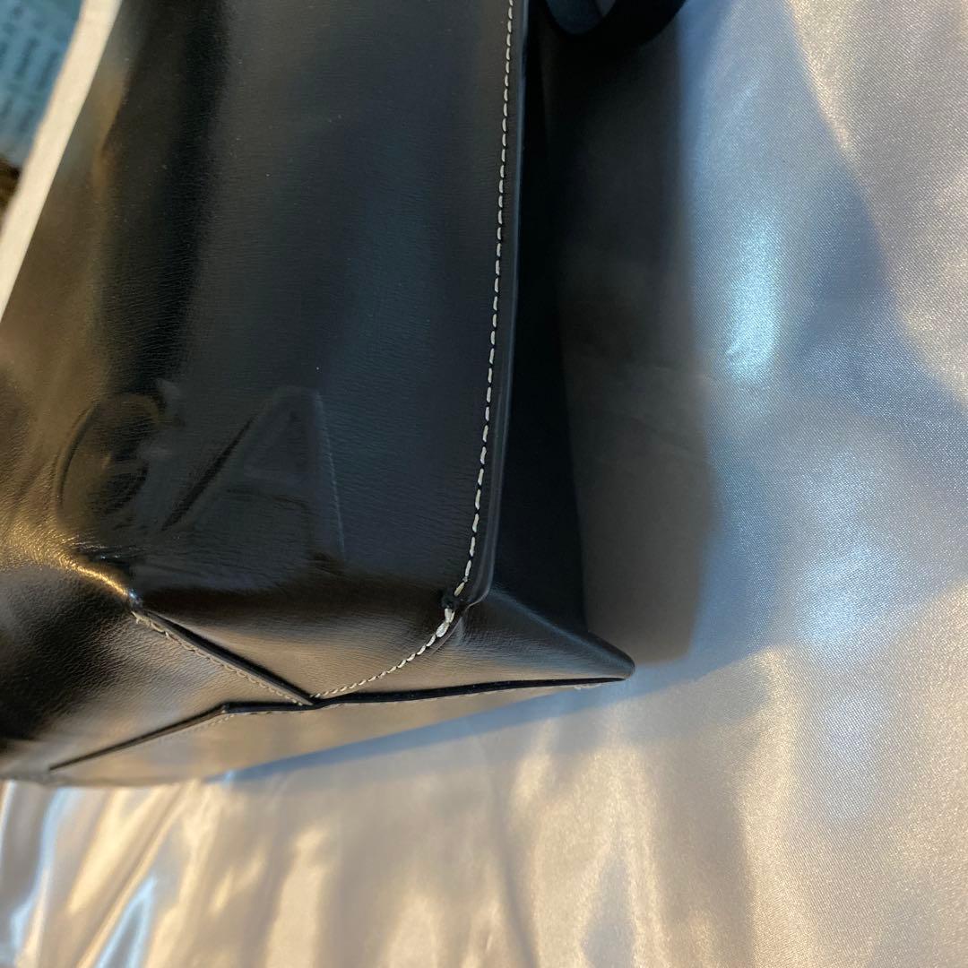 GANNI ブラックレザーショルダーバッグ トートバッグ 2way 保存袋あり
