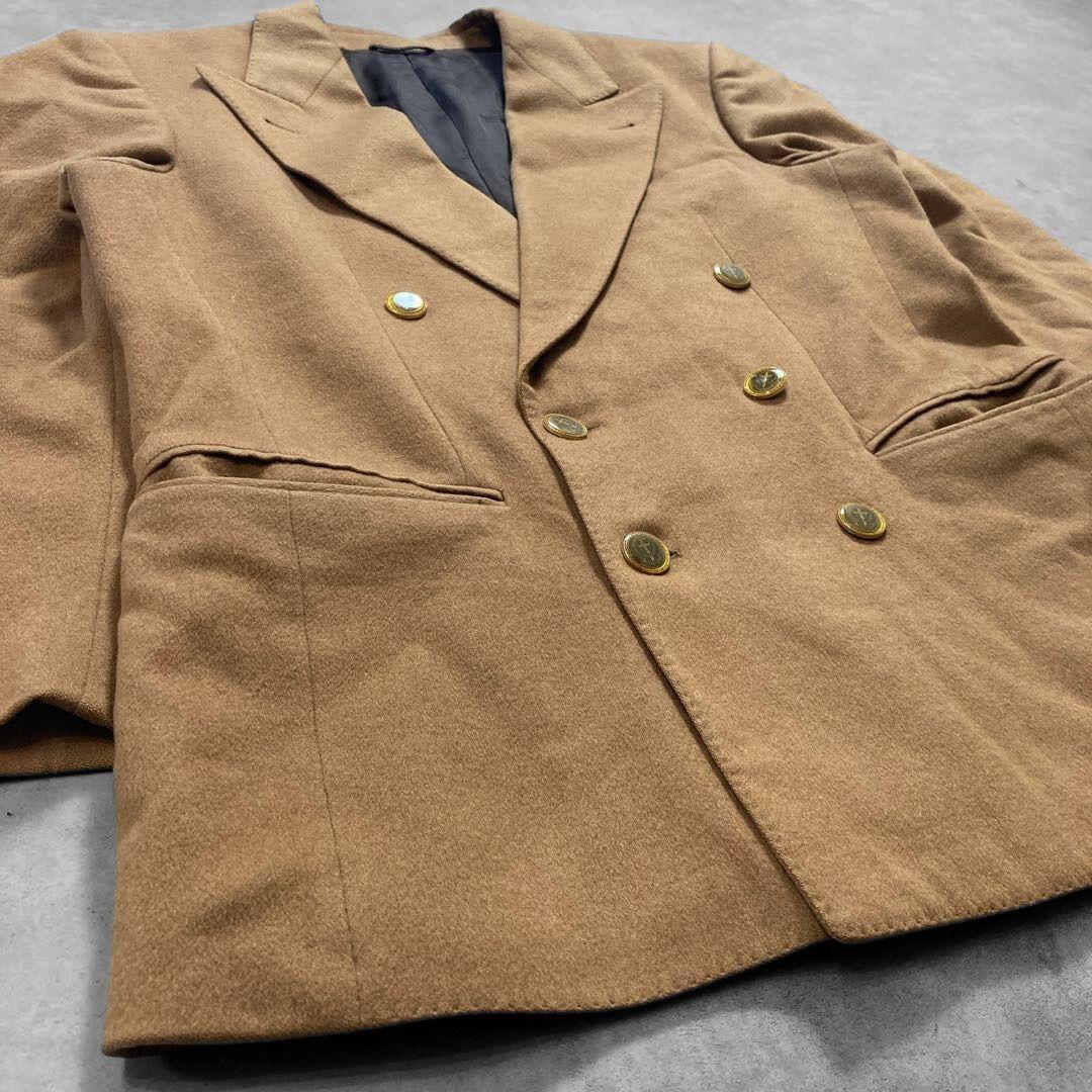 Burberrys カシミヤ 100% 金ボタン ダブルジャケット キャメル M