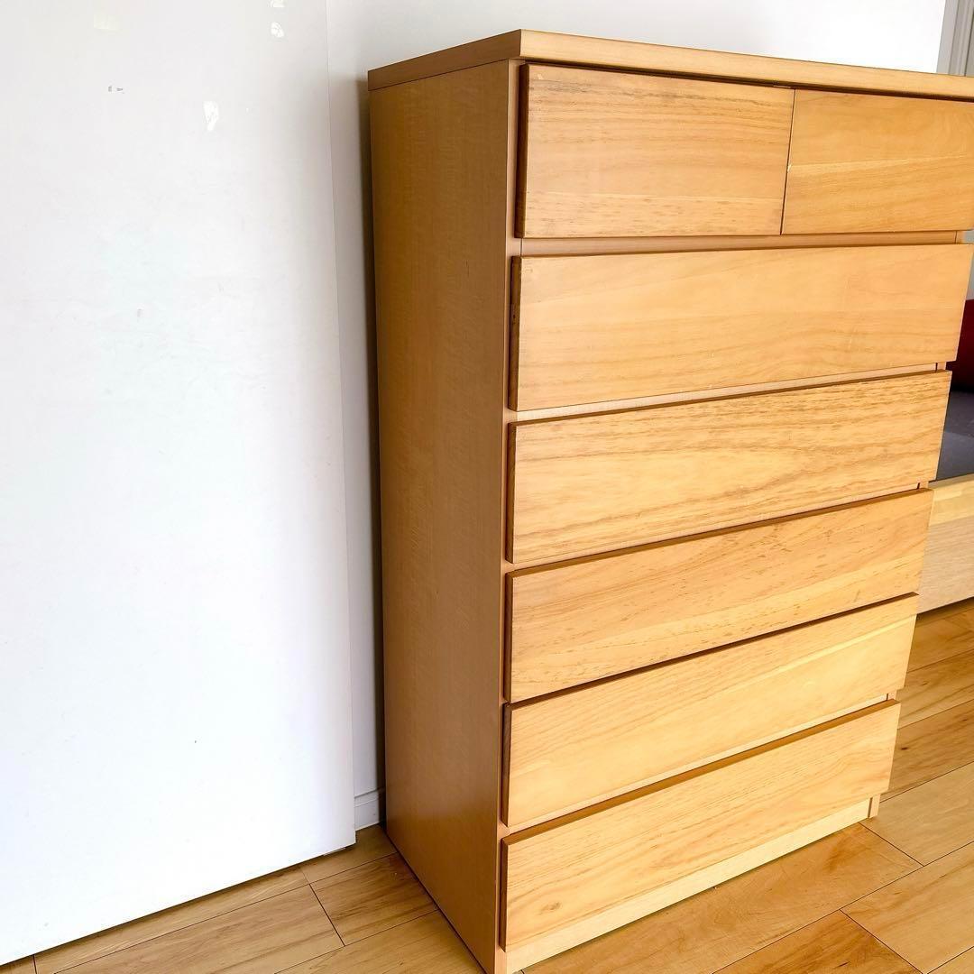 【格安】ニトリ タンス 6段 幅80cm ライトベージュ 収納棚 レール付き