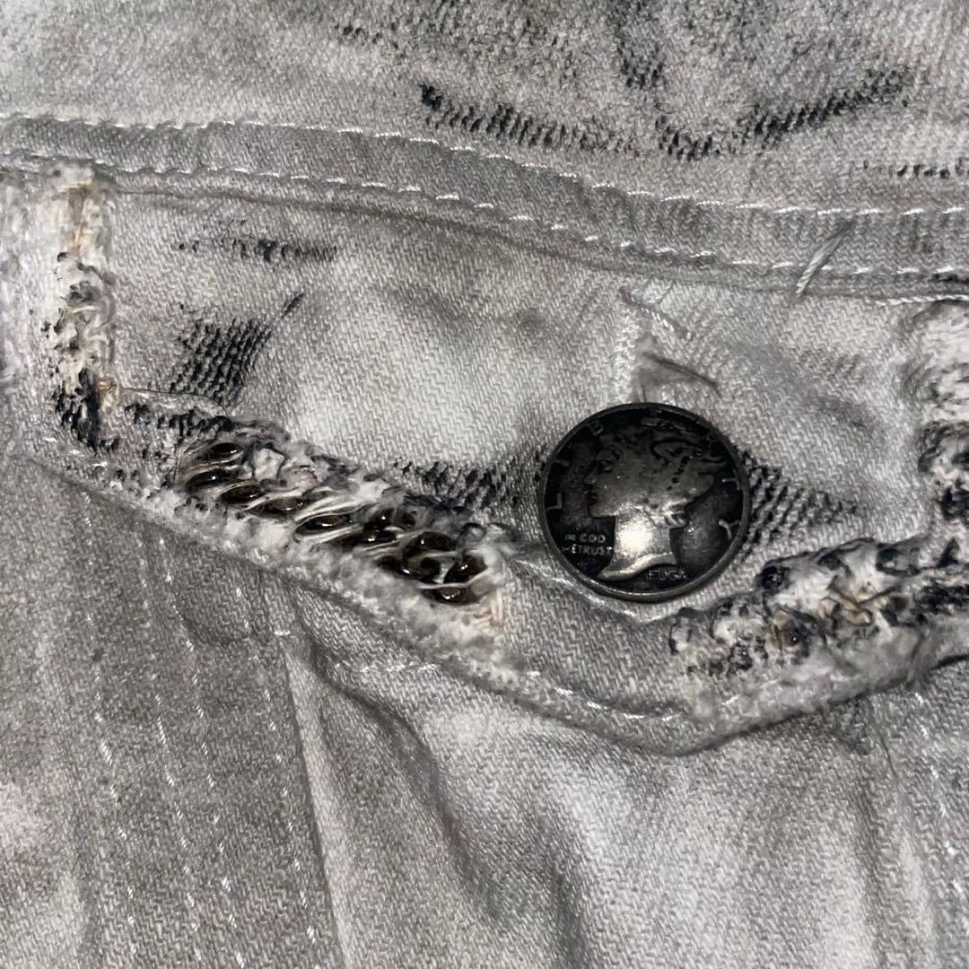 【FUGA】希少 Damage&Chain Denim Jaket 白