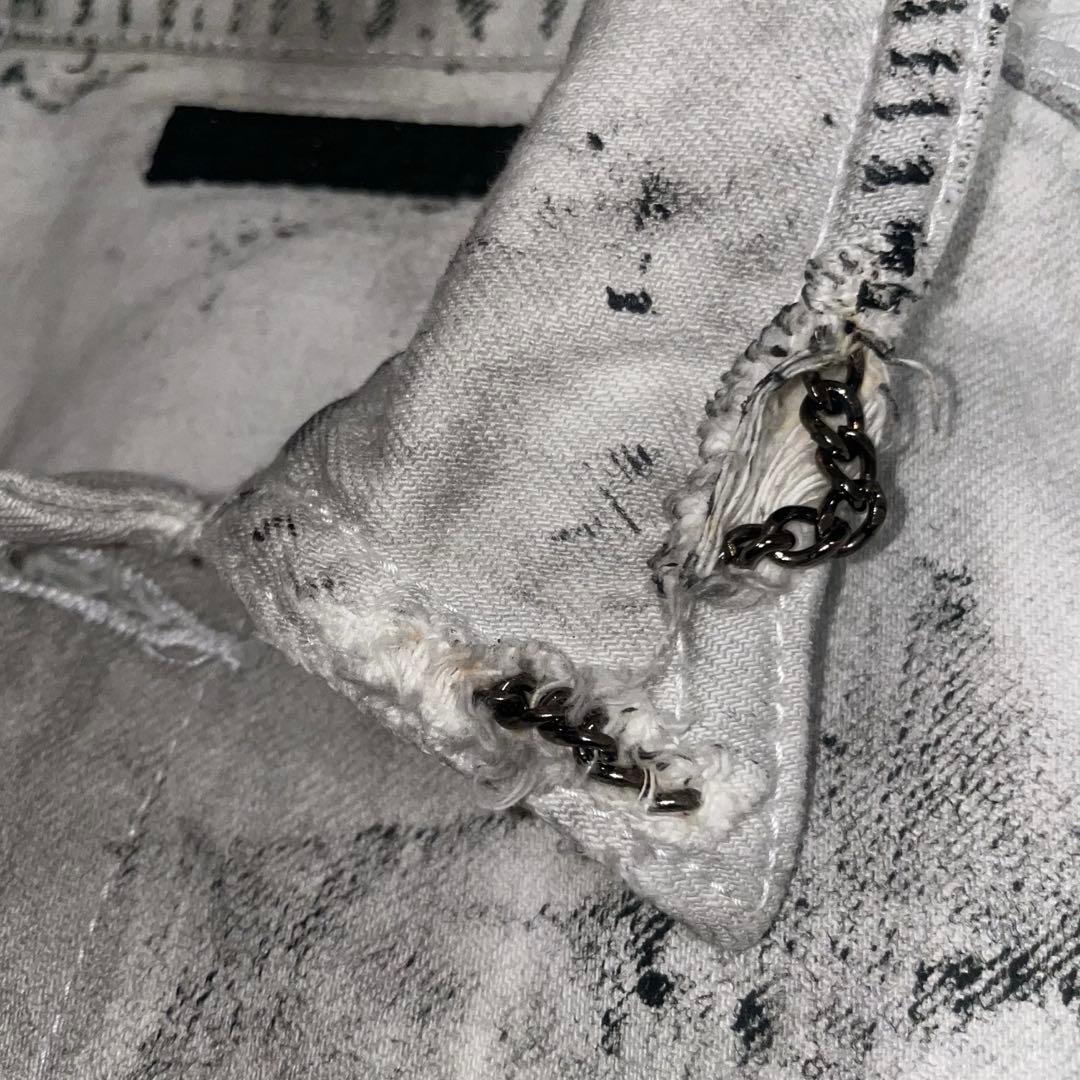 【FUGA】希少 Damage&Chain Denim Jaket 白