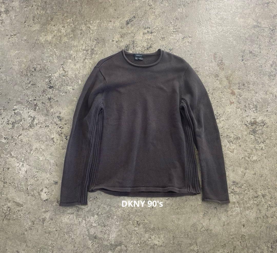 トップス DKNY 90's U-NECK HIGH GAUGE KNIT