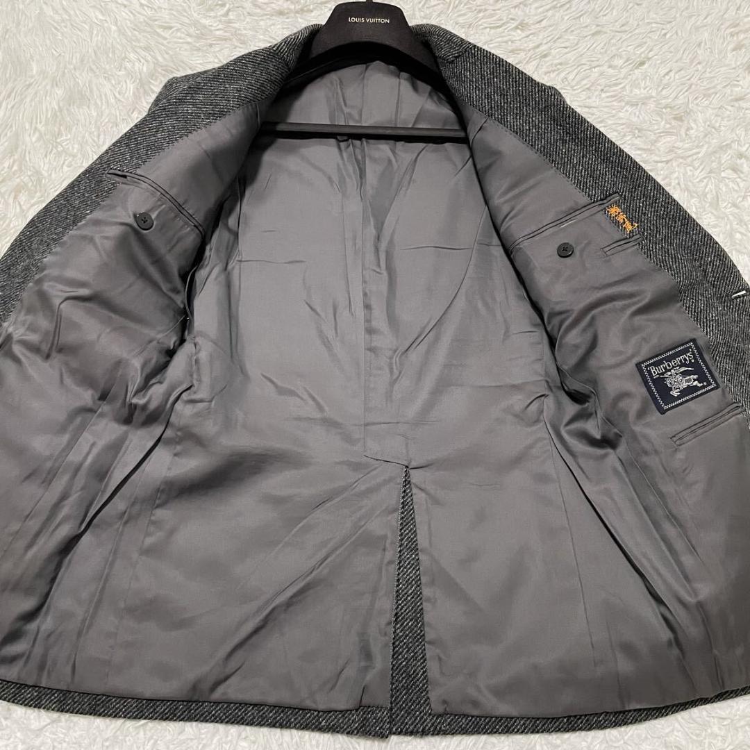 バーバリー　ハンティングジャケット　テーラード　グレー　エルボーパッチ　M相当