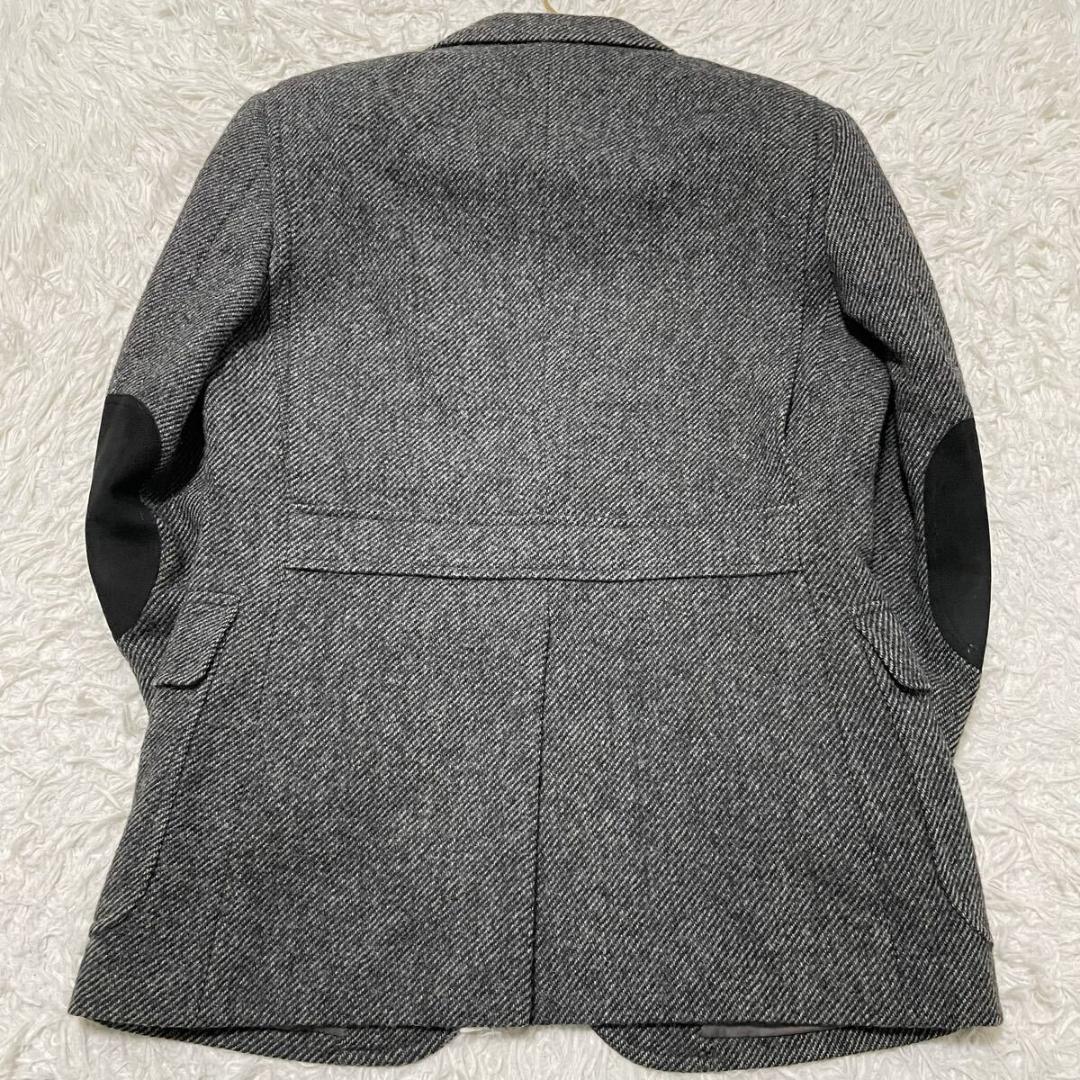バーバリー　ハンティングジャケット　テーラード　グレー　エルボーパッチ　M相当