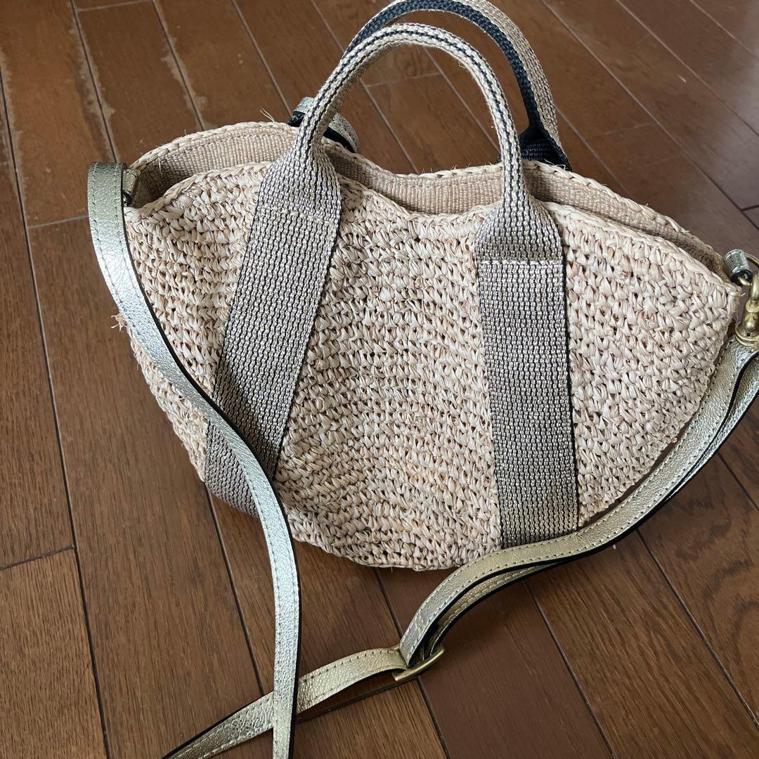 ヴィオラドーロ　カゴバッグラフィア2wayタッセル付き美品