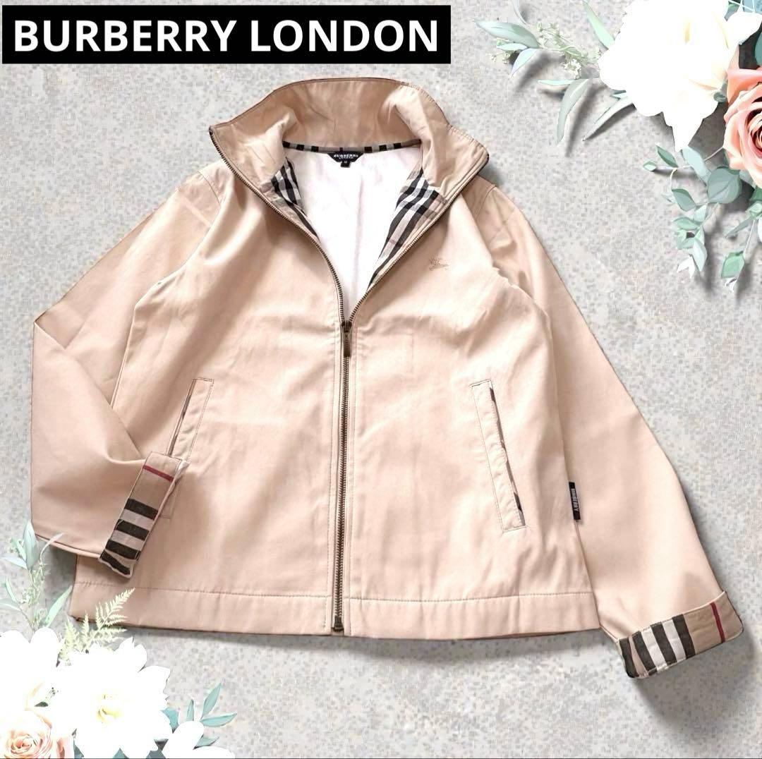 バーバリーロンドン☆スタンドカラージャケット ノバチェック ベージュ アウター