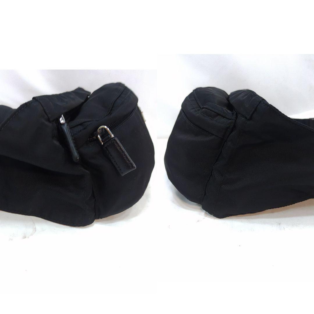 【極美品】プラダ ウエストポーチ サフィアーノ×ナイロン 黒 2VL132