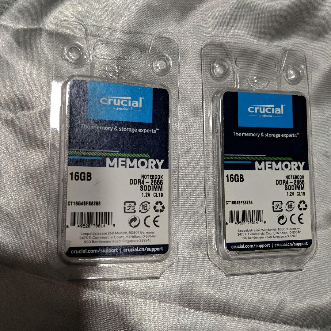 K*n様 crucial 16GB DDR4-2666 SODIMM メモリー
