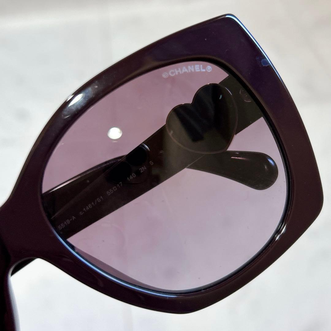 美品 CHANEL スクエアシェイプサングラス ハート ココマーク 完売 希少