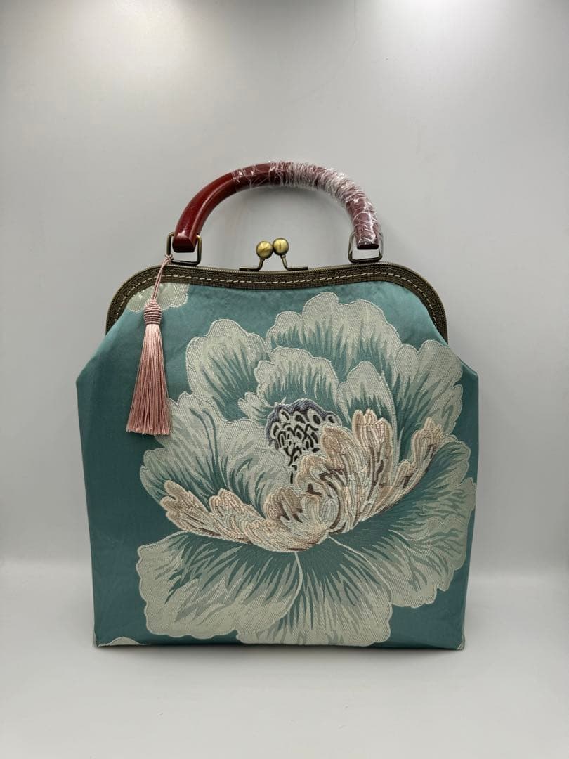 ハンドメイド　大きながま口バッグ　ボタン#59