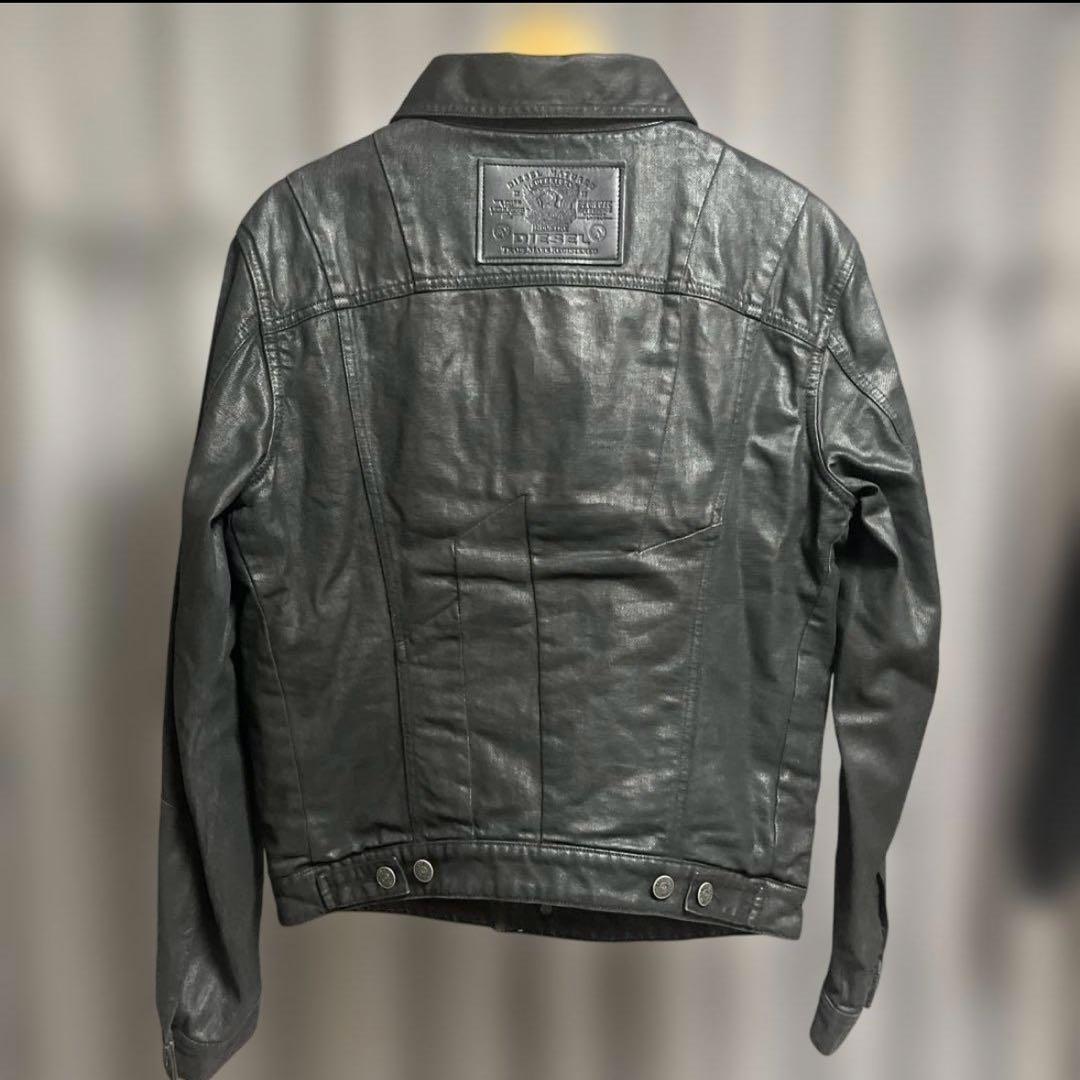 新品　DIESEL コーティング　ブラック ジャケット　内側キルティング
