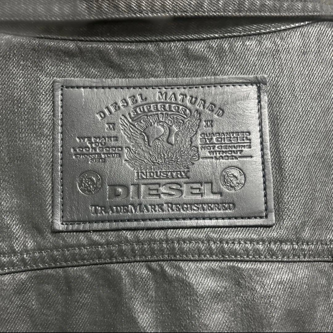 新品　DIESEL コーティング　ブラック ジャケット　内側キルティング