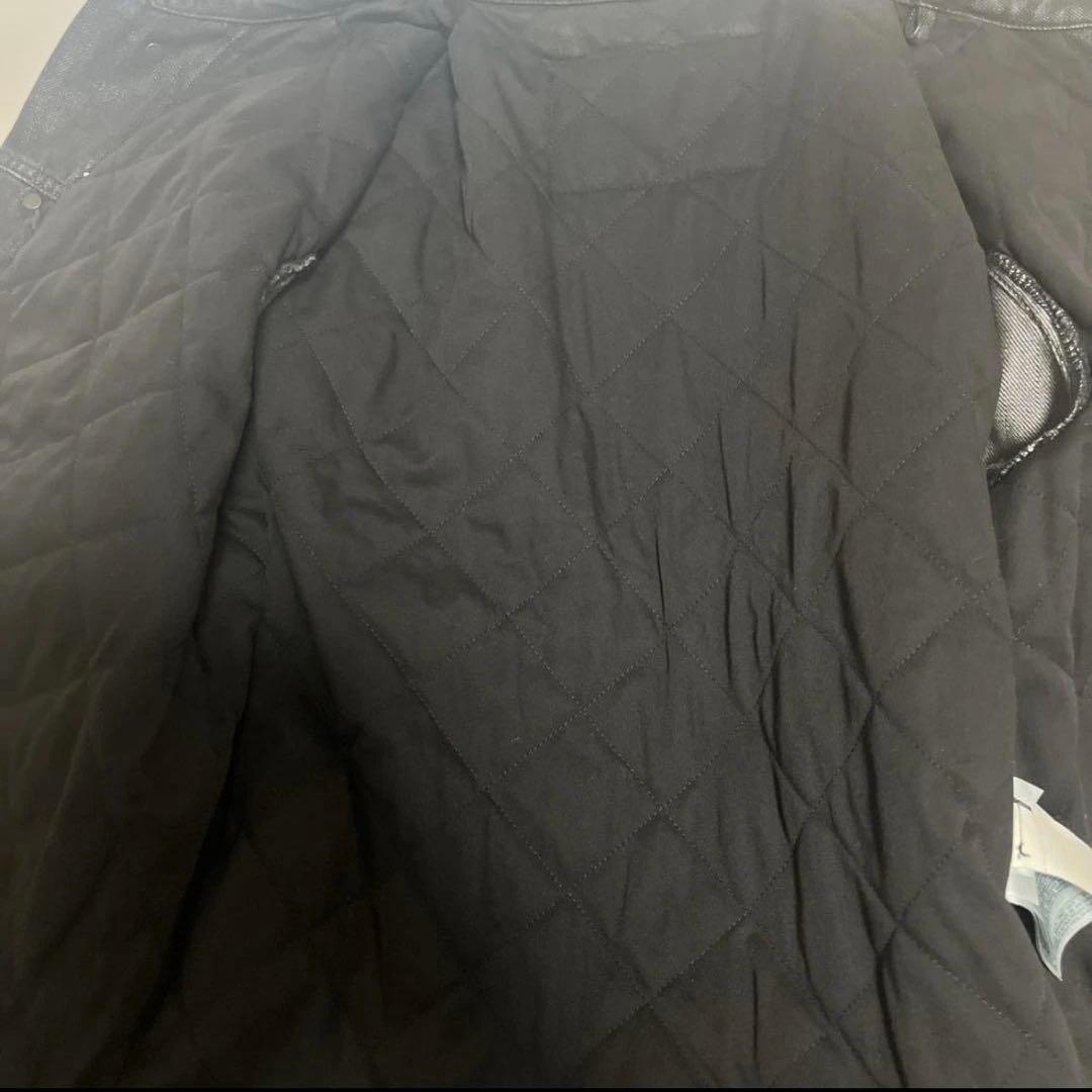 新品　DIESEL コーティング　ブラック ジャケット　内側キルティング